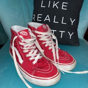 Vans red high tops size 6.5 women